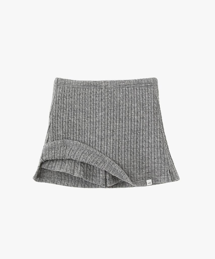 Forev Cable Knit Mini Skirt Shorts - Gray