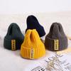 Korean Letter Baby Hat Winter Warm Baby Boys Girls Cap Beanies Soft Knitted Infant Toddler Hat Bonnet Kids Warmer Stuff