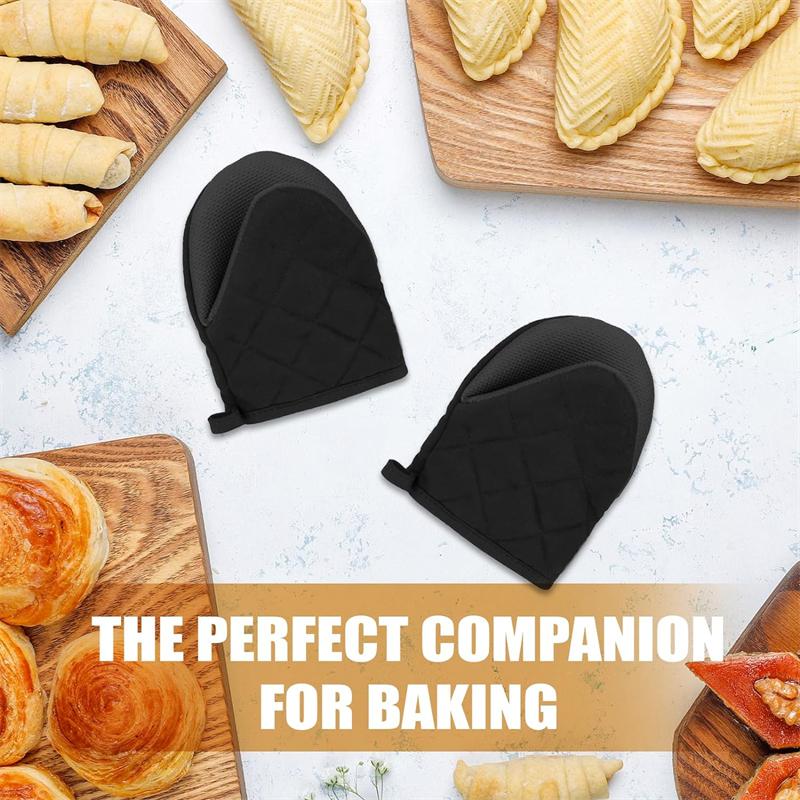 1/2 шт. кухонные короткие термостойкие прихватки, перчатки с нескользящей поверхностью и петлей для подвешивания для выпечки, барбекю, приготовления пищи