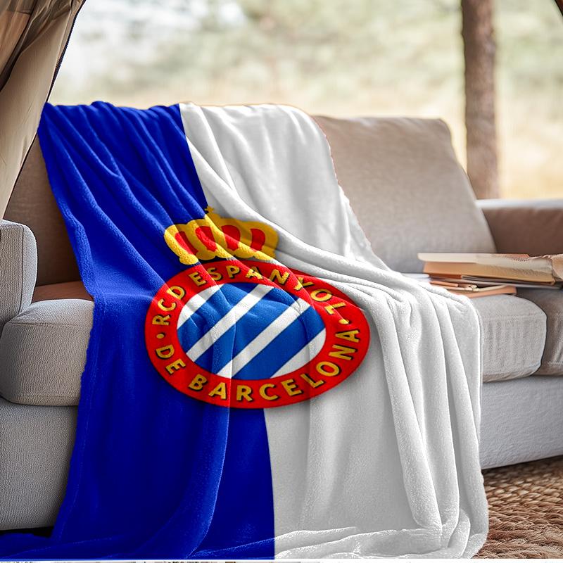 Real Sociedad Crest Design Blanket Outdoor Flannel Blanket for Camping, Hiking, Garden Parties, Picnic Essentials,gift for family and friends