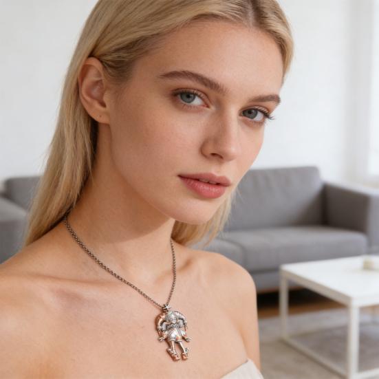 Ожерелье «Девочка-клоун» Милое ожерелье с подвеской в виде девочки Женское ожерелье-шарм в виде клоуна Ключичное ожерелье Ювелирный подарок для друзей и семьи