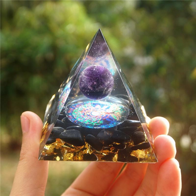 Натуральный кристаллический камень Orgone Energy Healing Reiki Chakra Multiplier Pyramid