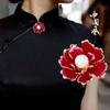Brooch High-End Sense Niche High-End Women'S Silk Scarf Buckle Alloy Corsage Small Fragrant Wind Pearl Rhinestone High-End