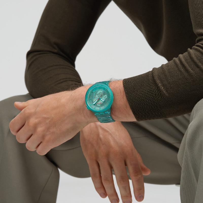 Swatch Мужские зеленые часы 47 мм SB05L101 SB05L101
