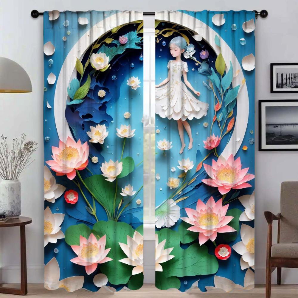 3D Цветочные Оттенки Элегантные Шторы Для Гостиной Оконные Шторы Домашний Интерьер Шторы 2 Шт. Хэллоуин Украшения Ребенок