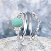 Turquoise Women's Ring, Simple Pair of Rings Women's Jewelry