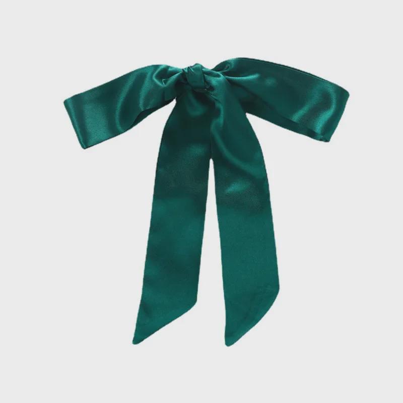 2024 Spring/Summer Women's Silk Scarf Headband: Thin, Narrow, Solid Color Ribbon for Ponytail, Bag, or Bow Tie Use