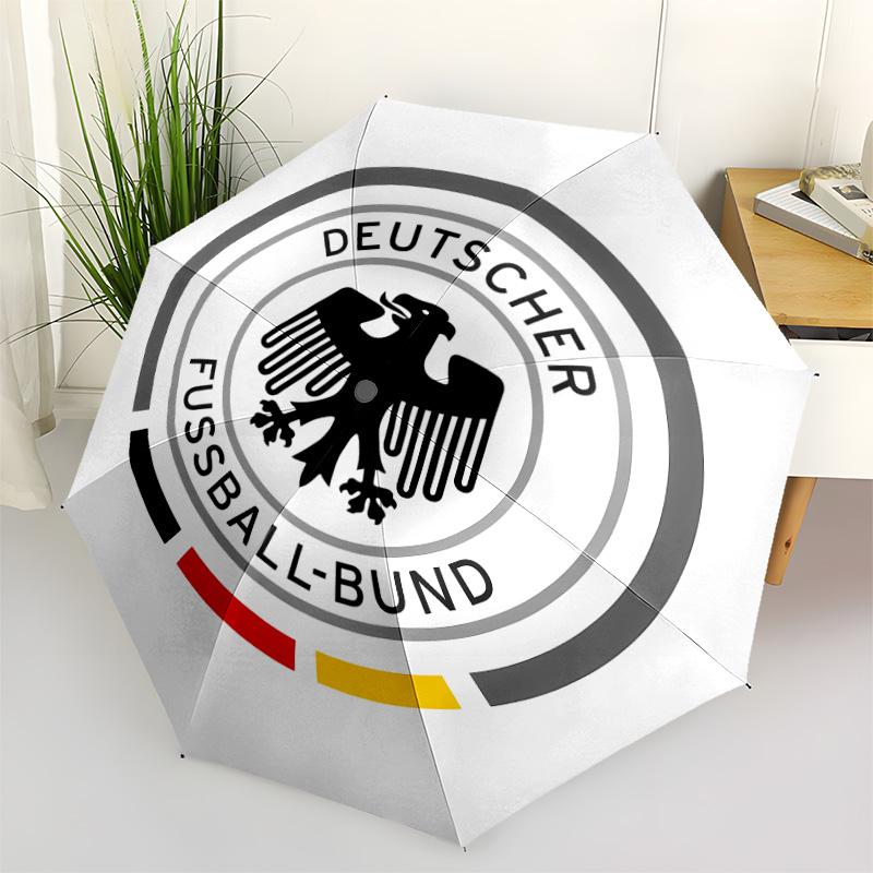 1 PC Automatic Folding Umbrella - Germany National Football Team Pattern Portable Foldable Design With 8 Ribs Christmas Birthday Gifts