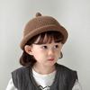 Корейская шапка с загнутым краем, осенне-зимняя детская шапка-чепчик, милая детская вязаная шапка для детей
