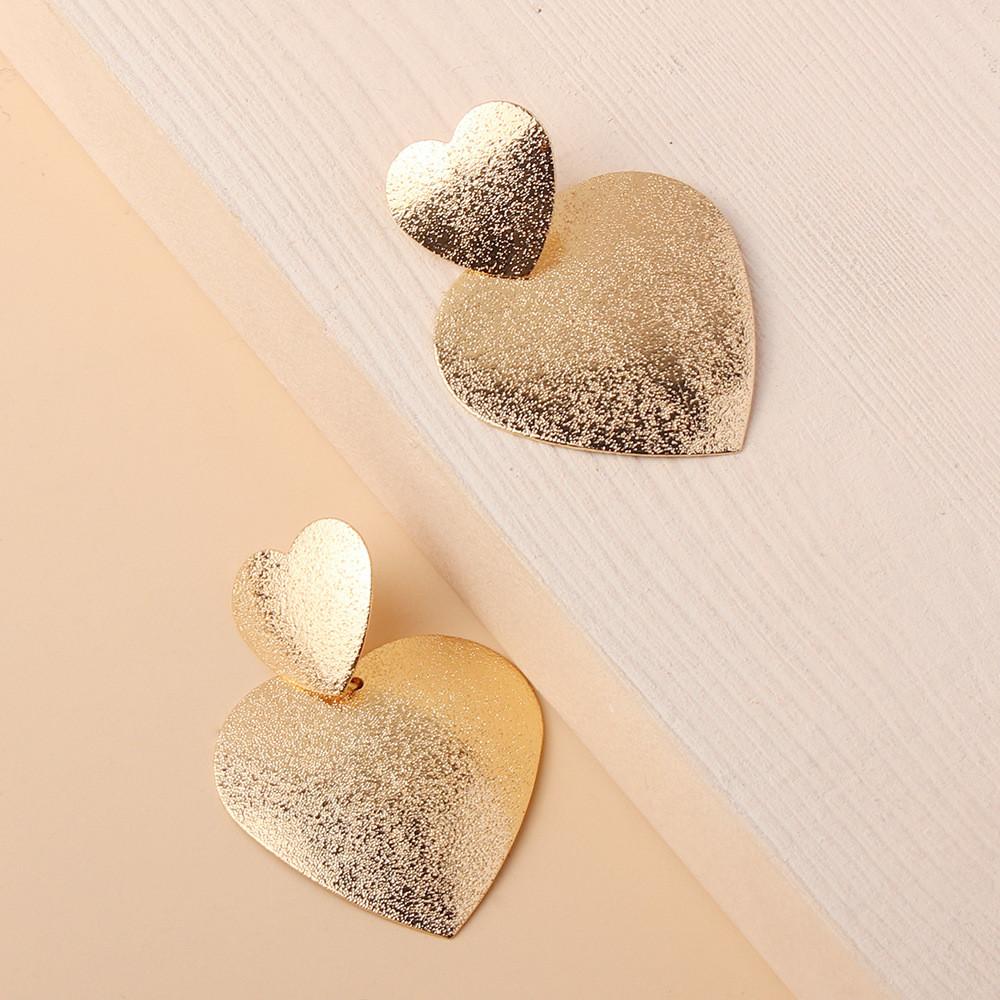 Earrings Metal Heartshaped For Women Fashion Geometric Design Gift Wedding