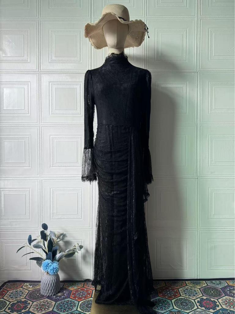 Элегантное вечернее платье с длинным рукавом для женщин, весна 2025