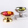 Роскошная посуда из нержавеющей стали, круглая тарелка для фруктов на высоких ножках, салатница, ящик для хранения закусок, украшения для кухни