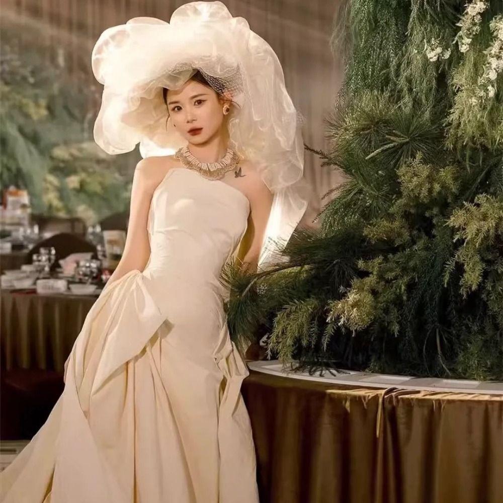 French Style Bride Headdress Luxury Wedding Headwear Romantic Bridal Hats  Hair Accessories