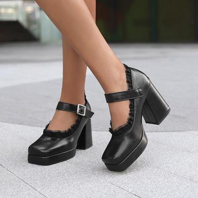 Q/женские туфли на высоком каблуке, новые весенне-летние универсальные непромокаемые туфли на платформе, на толстом каблуке, с большим открытым носком и низким берцем