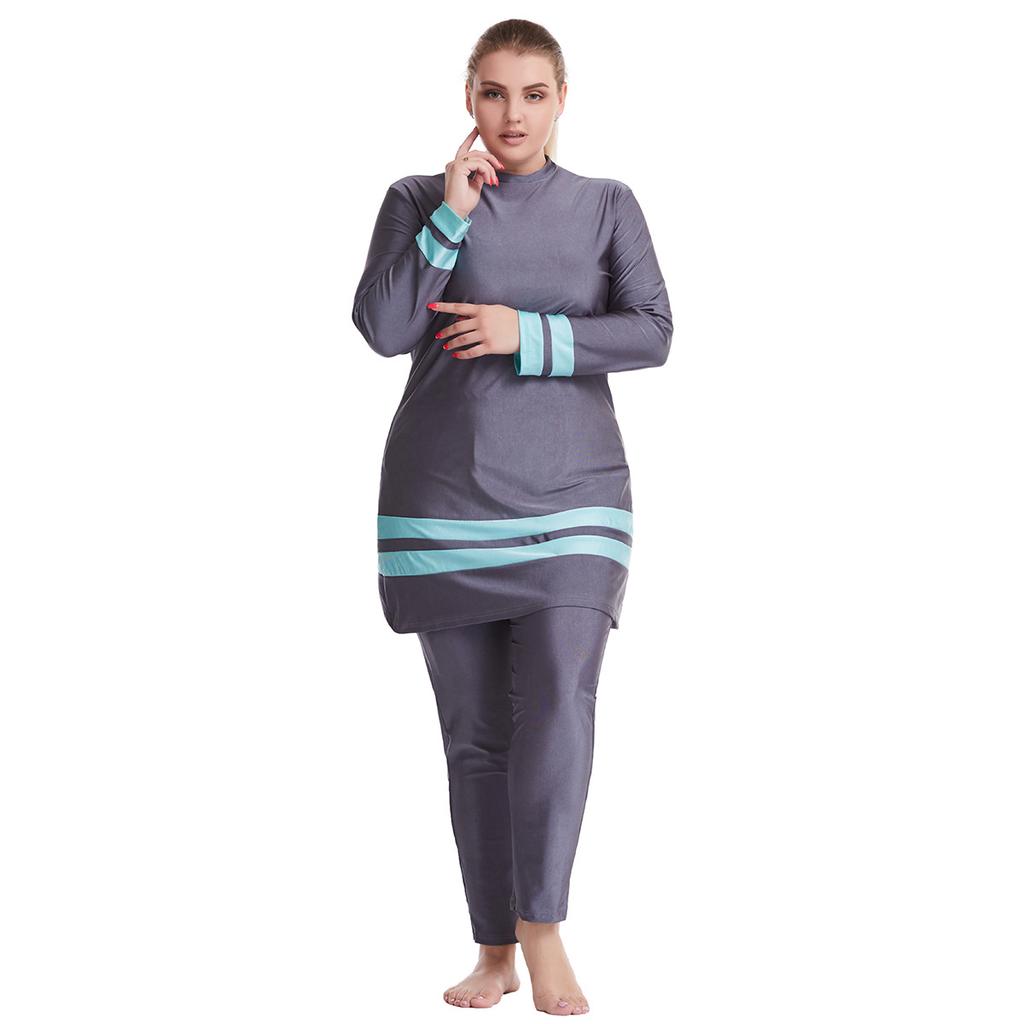 Women Muslim Plus-Size Muslimah Swimwear Tankinis Full Coverage Swimsuit Women Swimming Suit Highly Elastic Comfortable 3 Pieces Beachwear XL-6XL