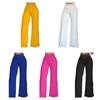 Women Hollow Wide Waistband Long Pants High Waist Solid Color Wide Leg Flared Trousers Yoga Sport Gym Pants