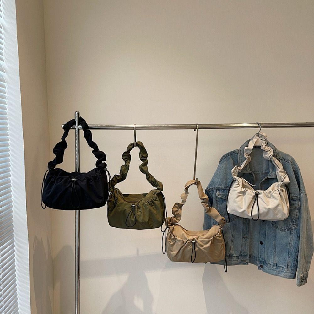 Handbag Nylon Shoulder Bag Korean Style Drawstring Bag Cute Oxford Cloth Crossbody Bag  Outdoor