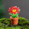 1 комплект, мини-статуя растения в горшке, яркая реалистичная форма, смола, причудливый дизайн, мини-цветок, миниатюрный декор для газона