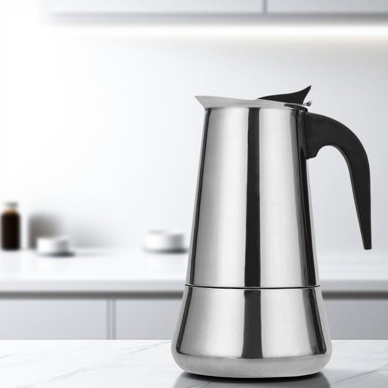 Stove Top Moka Coffee Pot 100/200/300/450ml Stainless Steel Filter Italian Espresso Coffee Maker Percolator Tool Mocha Cafetiere