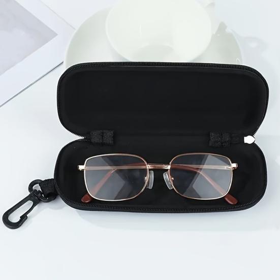 Портативный футляр для очков на молнии с металлическим карабином, высокопрочный EVA, устойчивый к сжатию, ретро-текстура под солому, спортивные аксессуары