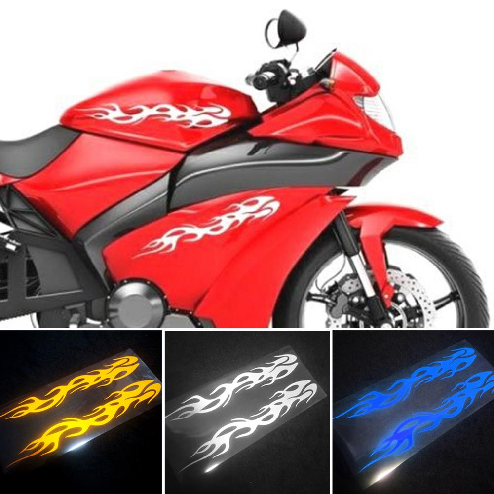 2Pcs Reflective Car Motorcycle Sticker Flames Decal Sticker Decoration Decals Vinyl Waterproof