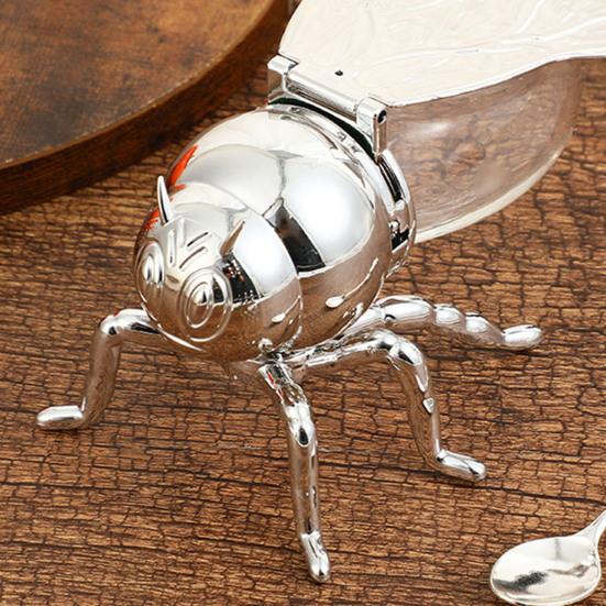 Банка для меда в форме пчелы, горшочек для пчелиного меда, банка для приправ с ложкой, настольная