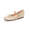 Балетки на плоской подошве, женские, с внутренней высотой, с бантом, с ремешком с надписью, Мэри Джейн