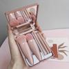 5-pack Mini Travel Portable Box with Mirror Makeup Brush Set Loose Powder Brush Foundation Brush Eye Shadow Brush Lip Blending Brush