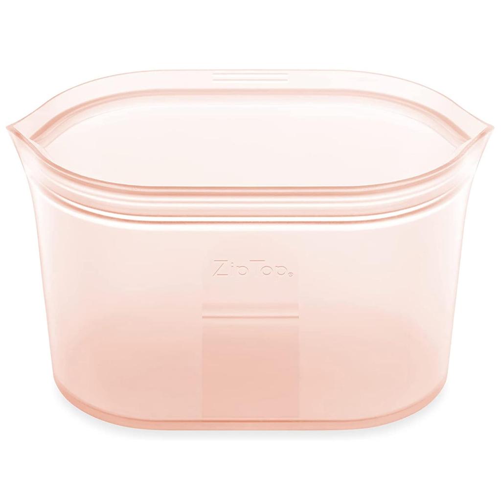 Zip Top Silicone Silicone Bag Storage Container Japanese Dish L 946ml Microwave Cooking Dishwasher Safe Peach ZipTop [Genuine Product]