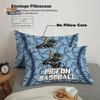3Pcs Cartoon Pigeon Baseball Pattern Print Coreless Down Duvet Cover Set Multi Size Bedroom Bedding Decoration Machine Washable