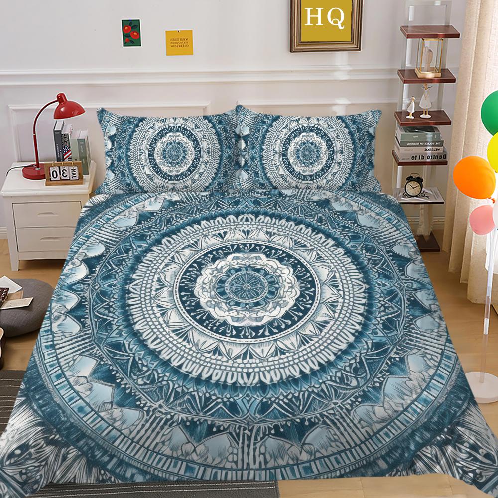 Mandala Printed Home Textiles Full Size Polyester Bed Clothes Woman Girl High Quality Comforter Cover Sets