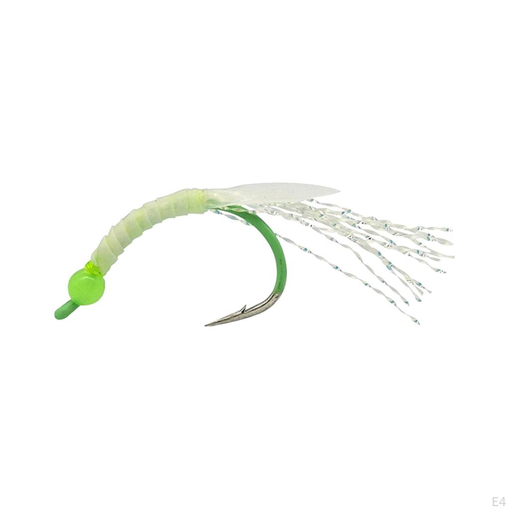 5шт светящиеся рыболовные приманки крючки реалистичные искусственные для пресноводных мух