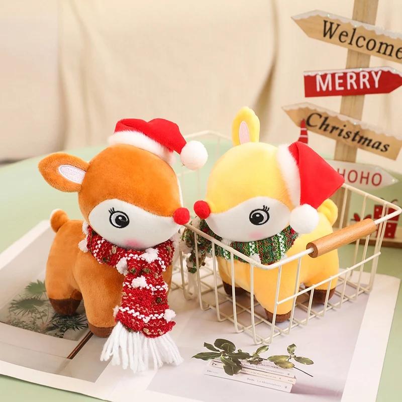 Милая рождественская серия кукла лось плюшевая игрушка мягкая мультяшная подушка олень для детей девочек рождественский подарок декор комнаты реквизит хорошее качество
