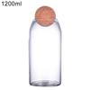 550/750/1200ml Transparent Glass Sealed Storage Bottle with Round Cork Candy Glass Jars Tea Box Storage