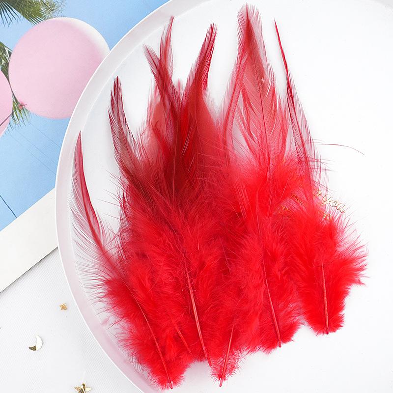 20Pcs57 Big Red Feather Diy Jewelry Accessories Clothing Handicrafts Decorative Materials