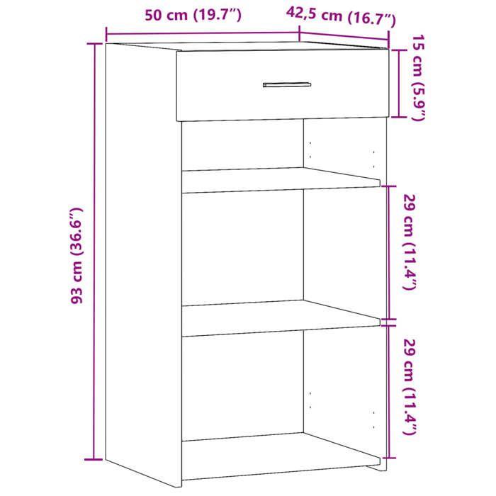 VidaXL Buffet blanc 50x42,5x93 cm bois d'ingénierie, armoire, armoire latérale, armoire de rangement, armoire, placard, 846327