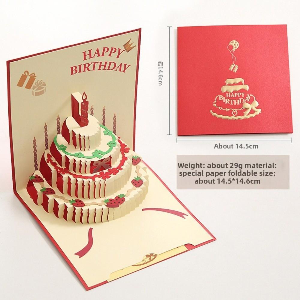 Handmade Miniatures 3D Pop Up Card Foldable Gift Card Gifts Birthday Card Birthday Party