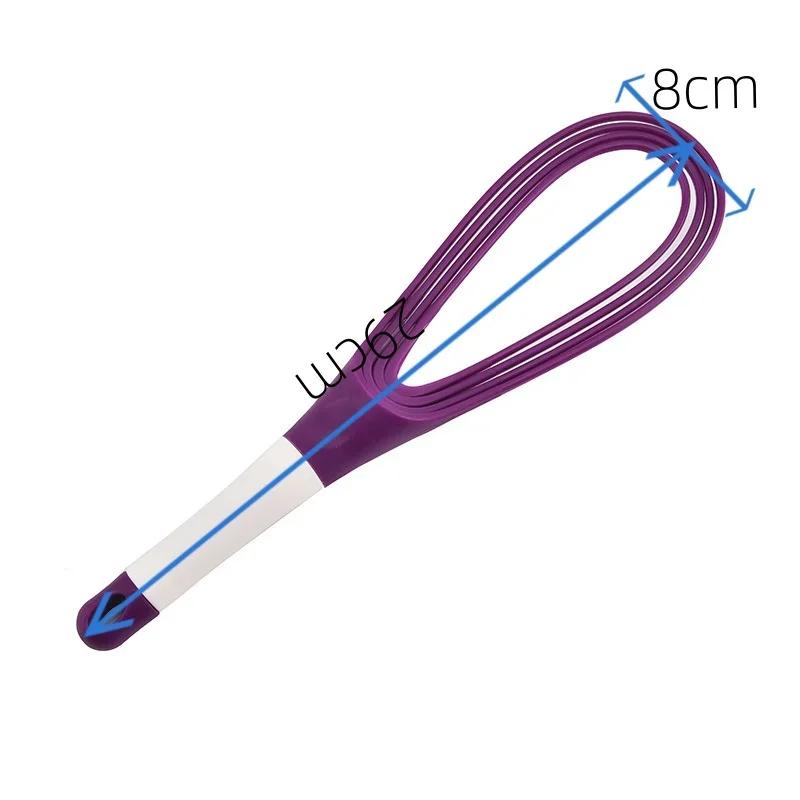 1pcs Multifunctional Rotary Manual Egg Beater Mixer Mini Plastic Kitchen Egg Whisk Bake Tool Egg Agitator Silicone Eco-Friendly