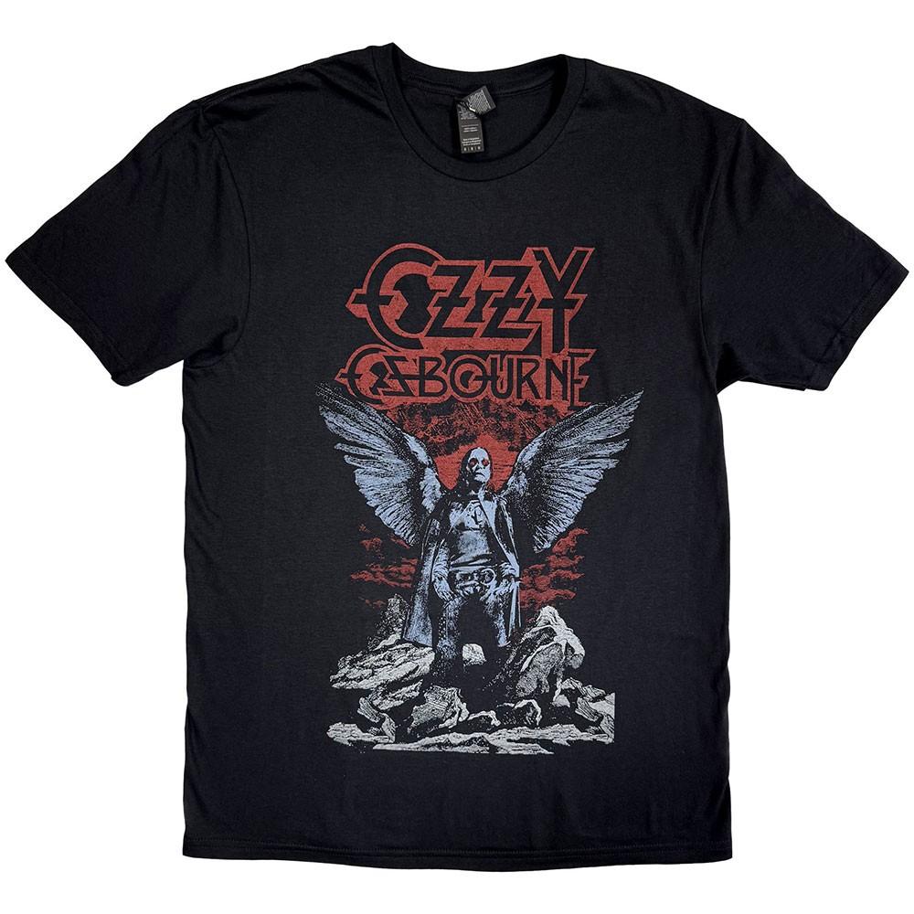 Ozzy Osbourne T Shirt Angel Wings Logo new Official Mens Black Size L