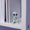 3D-печатная статуэтка инопланетянина, Научно-фантастическая скульптура инопланетянина на НЛО, Забавная сидящая фигурка инопланетянина, Креативное украшение для дома, офиса, рабочего стола, полки, рабочей станции, кофе