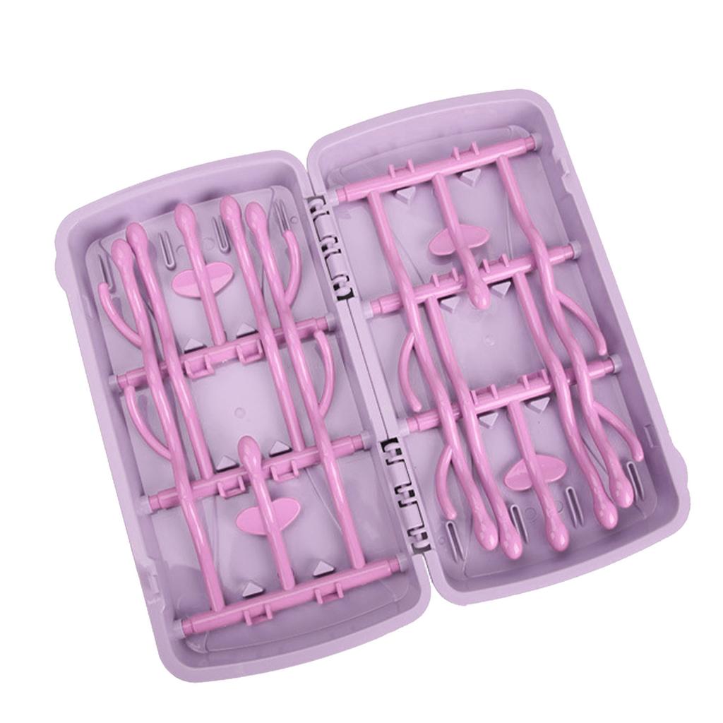 Baby Bottle Drying Rack PP Safe Foldable Portable Baby Bottle Countertop Drain Rack Pink