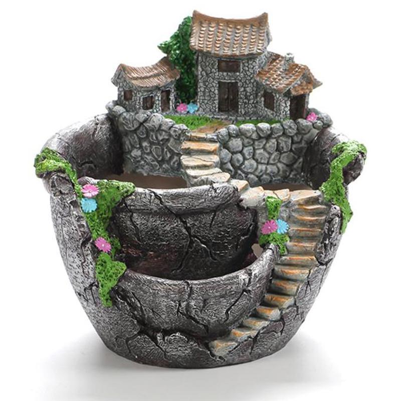 Цветочный горшок для суккулентов, цветочный горшок из смолы, настольный держатель в горшке, домашний садовый декор, держатель для растений