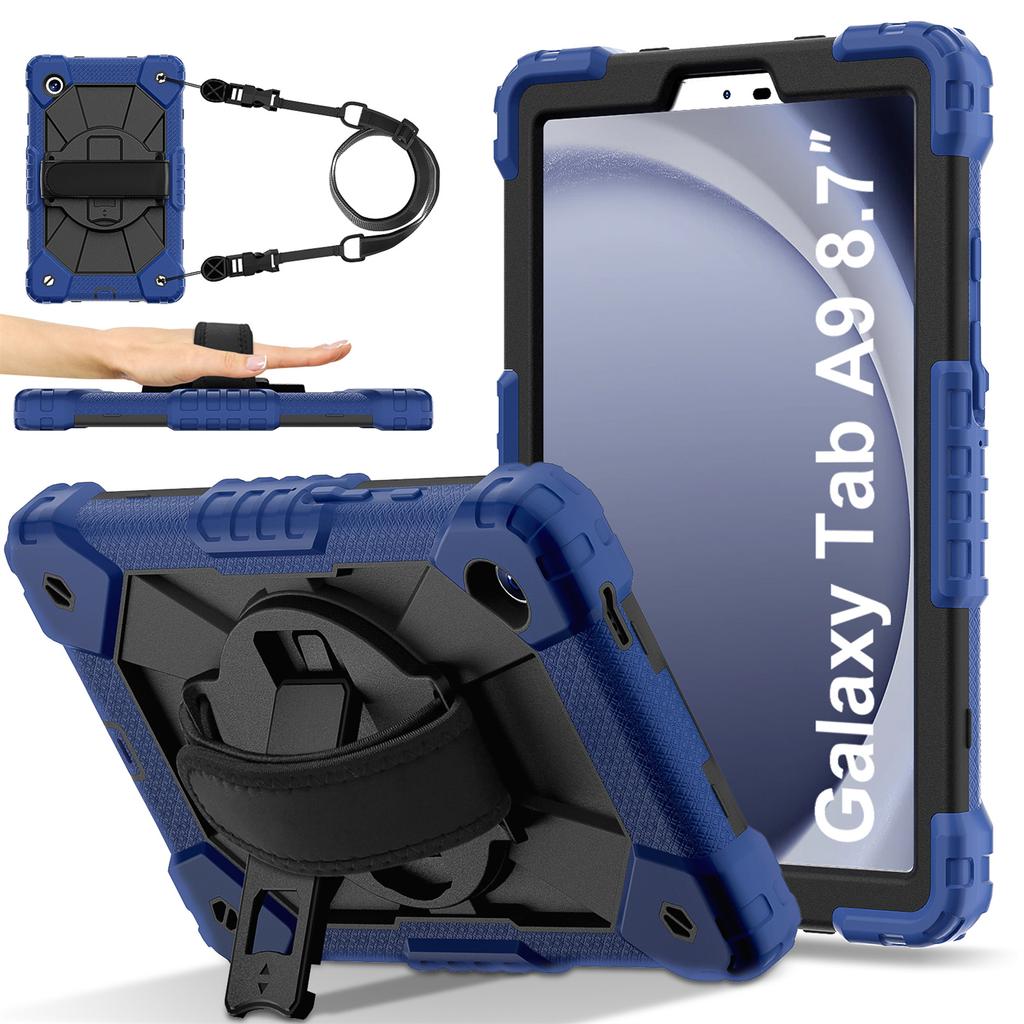 Для Samsung Galaxy Tab A9 Samsung Galaxy Tab A9+ Дизайн с плечевым ремнем Вращающаяся на 360° ручка Прочная защитная подставка Противоударный противоударный чехол