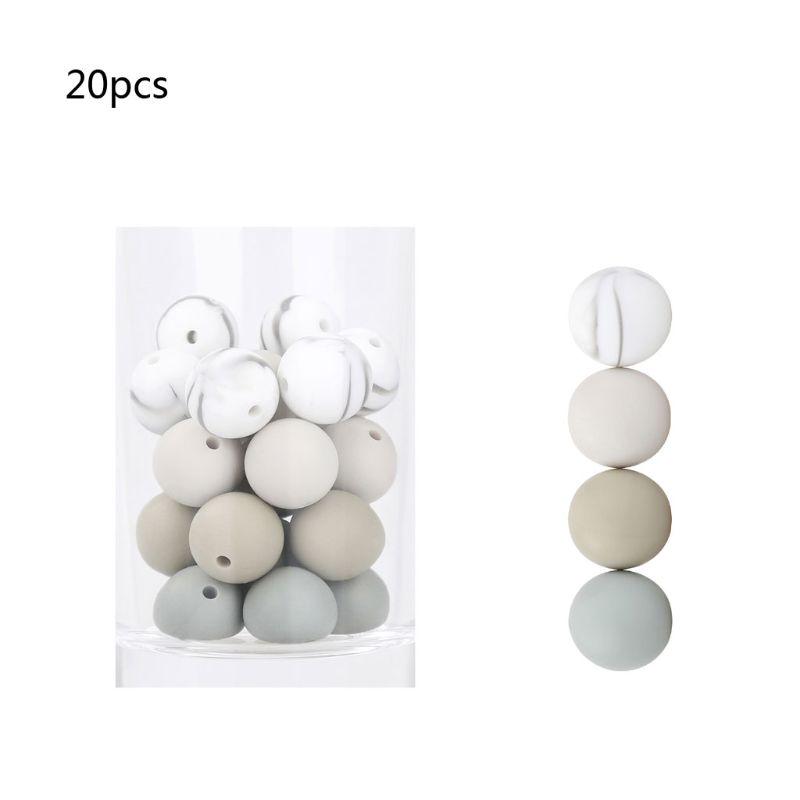 15 мм 20 шт. силиконовые бусины детские бусины для прорезывания зубов самодельные жевательные прорезыватели для младенцев