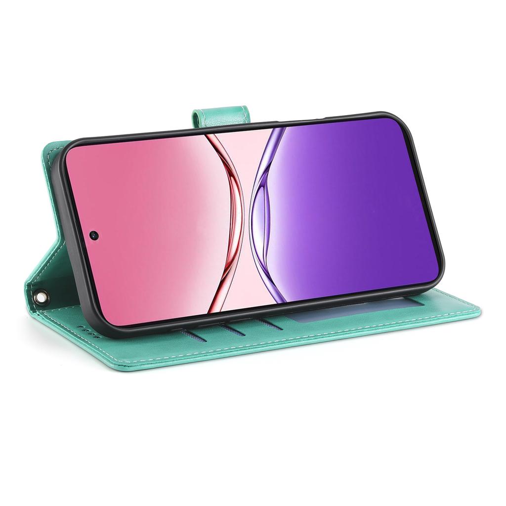 For Oppo A5 5G/A5i Pro 4G Wallet Case Butterfly Floral Imprint PU Leather Phone Cover with Wrist Strap