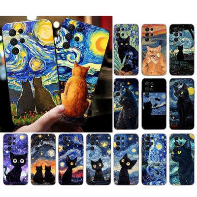Чехол для телефона «Кот Звездная ночь Ван Гога» для Samsung A52S A21S A33 A23 A13 A14 A32 A52 A53 A54 A51 A71 M51