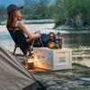 ZISIZ Foldable Outdoor Storage Box with Wooden Lid