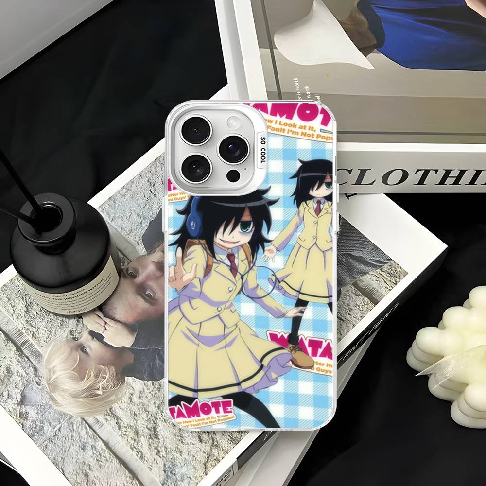 Чехол для телефона Watamote K-Kuroki T-Tomoko для IPhone 17 16 15 14 13 12 11 Pro Max Цвет Черный Матовый Чехол
