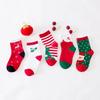 1 Pair Winter Christmas Socks for Children Kids 1 To 12 Years Red White Tube Socks Christmas Tree Snowman Santa Claus Baby Socks