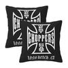 West Coast Iron Cross Choppers 2 Pcs Square Pillowcase Pillow Cover Cushion Decor Comfort Throw Pillow For Home Car